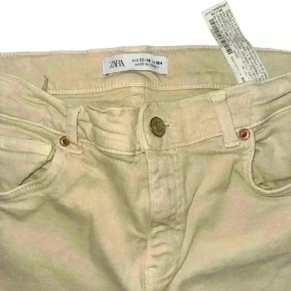 Girls Zara khaki Flare Jeans Size 13-14 - Picture 3 of 4